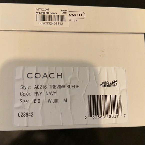 COACH TREVINA NAVY SUEDE 2” WEDGES - Picture 2 of 10